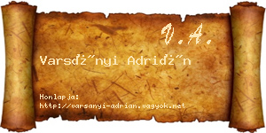 Varsányi Adrián névjegykártya